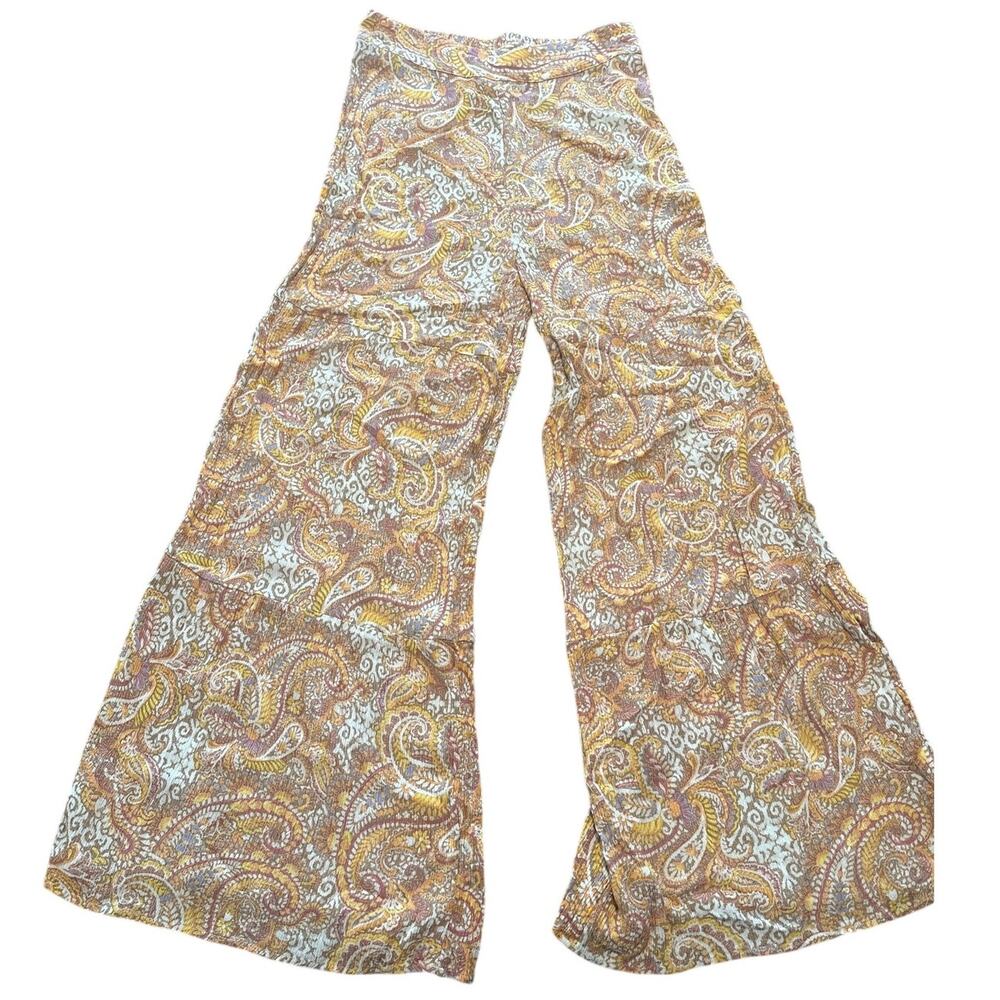 Jessica Simpson Boho Paisley Wide‑Leg Pants – XS 100% Viscose Flowy Pants